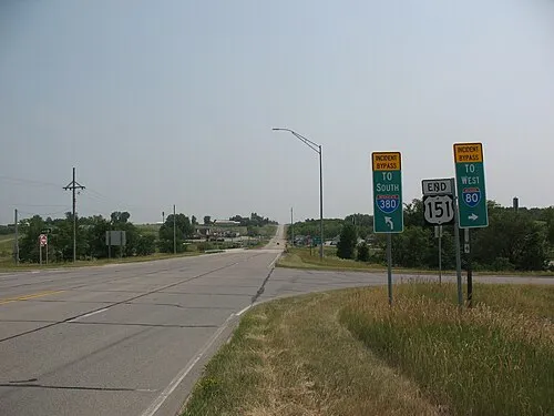 The southern terminus of US 151 at I-80
