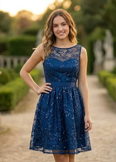 Net Overlay Sleeveless Dress