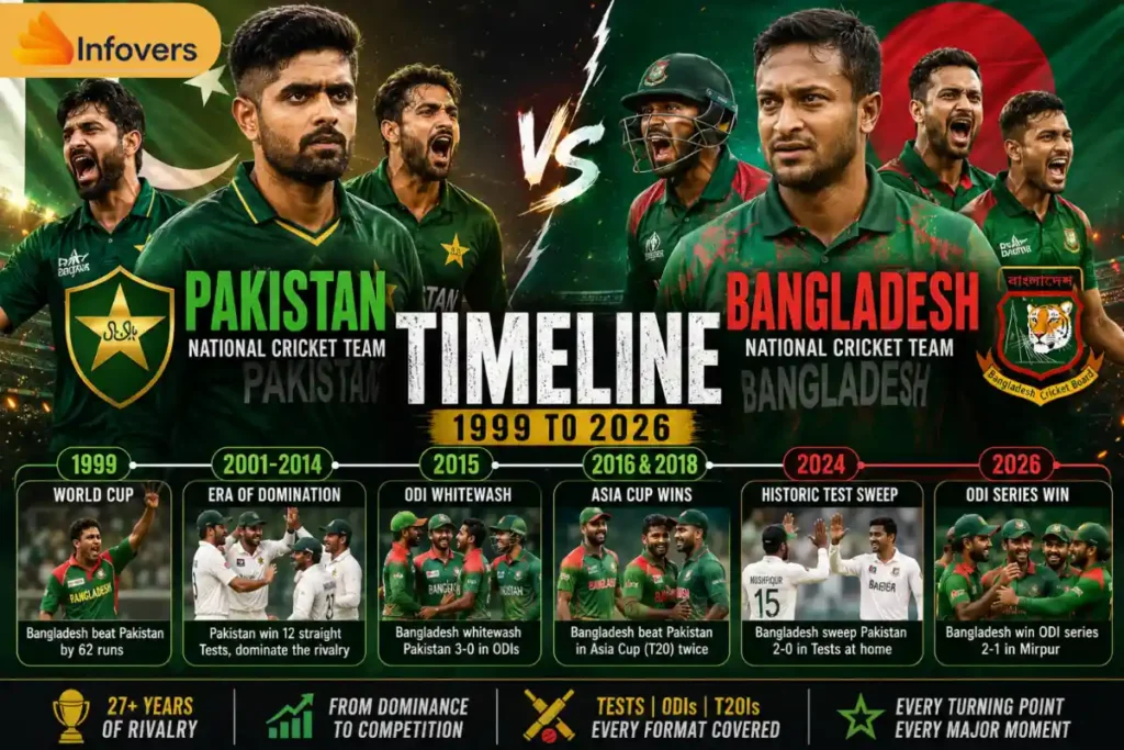 Pakistan vs Bangladesh Timeline