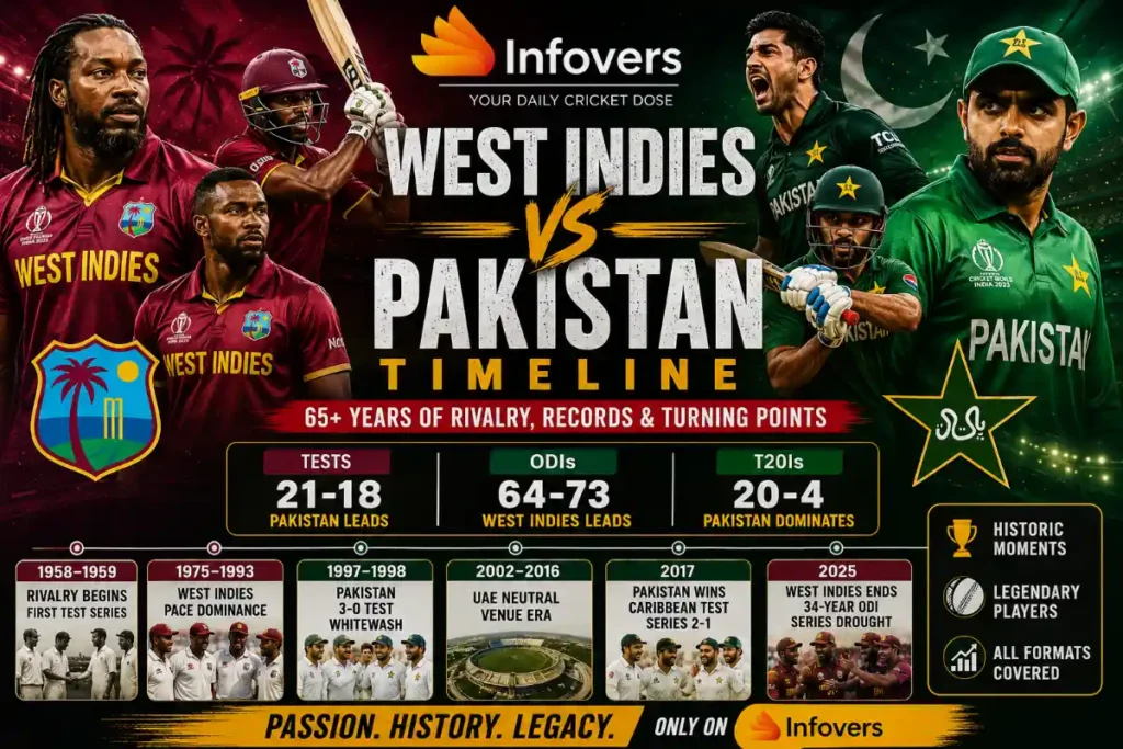 West Indies vs Pakistan Timeline